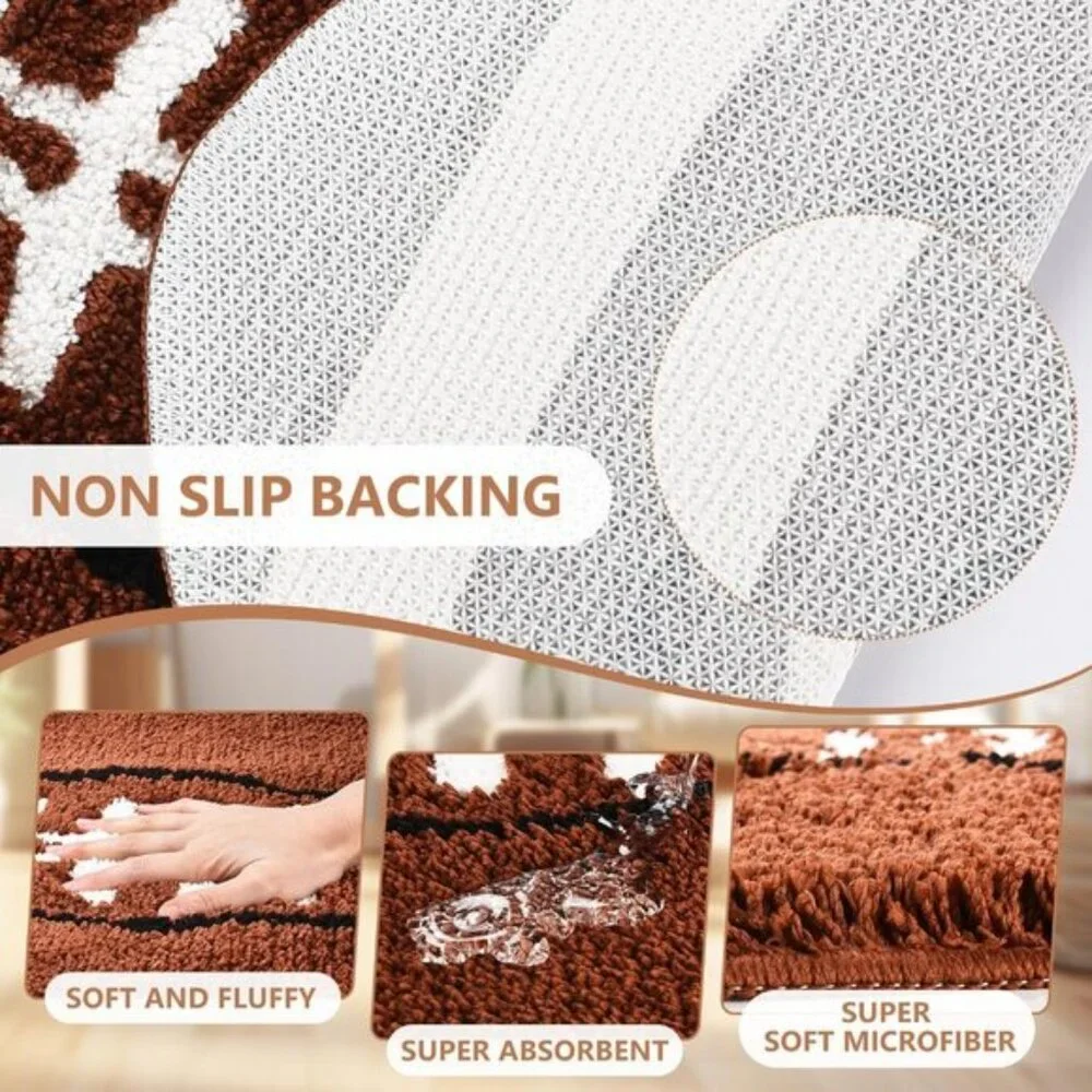 New 32 x 20In Football Rug, Non-Slip Microfiber Aesthetic for Entry & Home Decor